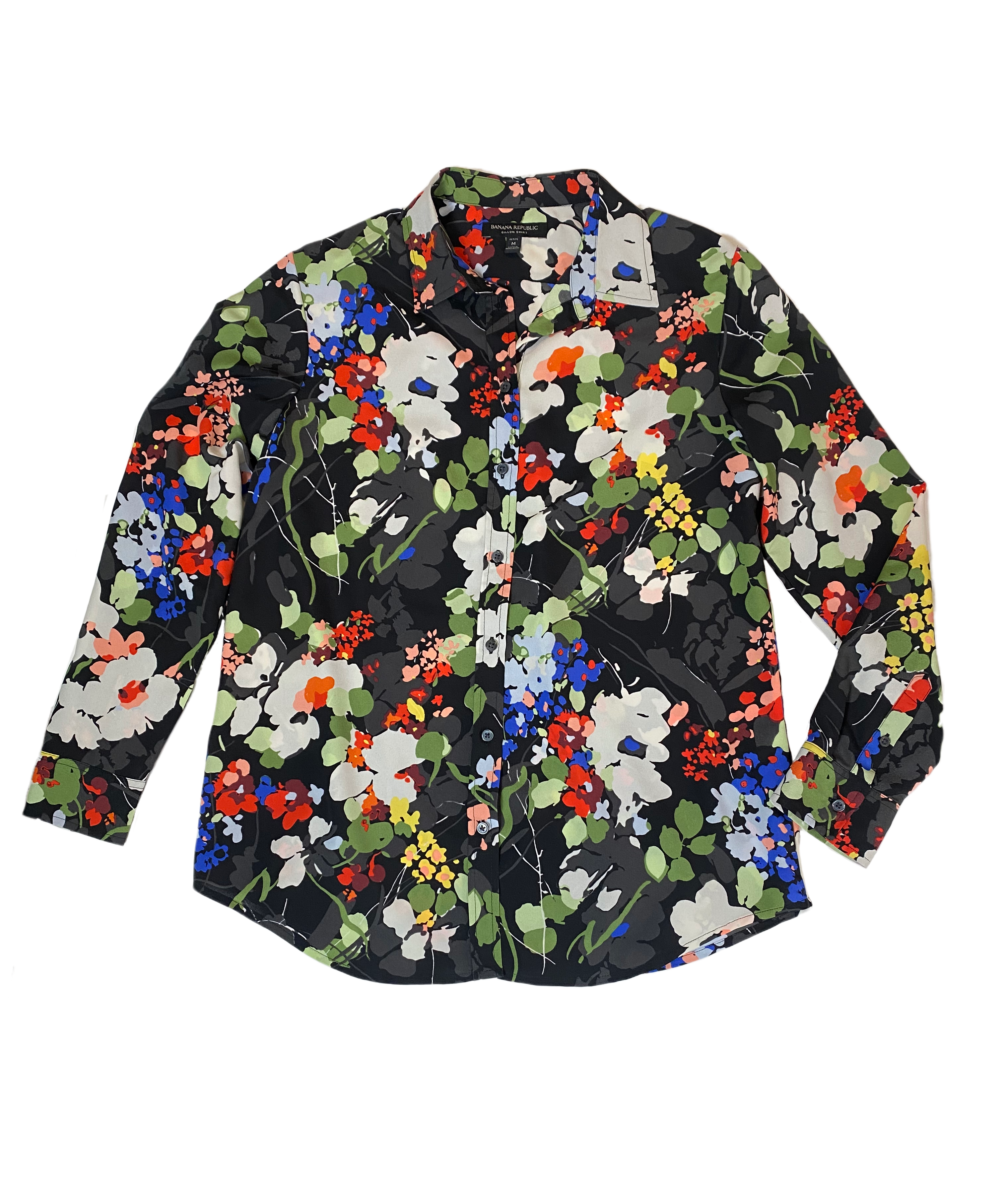 Banana Republic "Dillion" Bouse with Bright Floral Print What a prefect shirt for spring! Easy to wear to work or dress down with jeans.