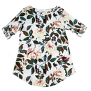 Cellabie White Floral Shift DressLong Sleeved, Roll-tab, Short length, green and pink floral
 Cellabie White Floral Shift DressDresses