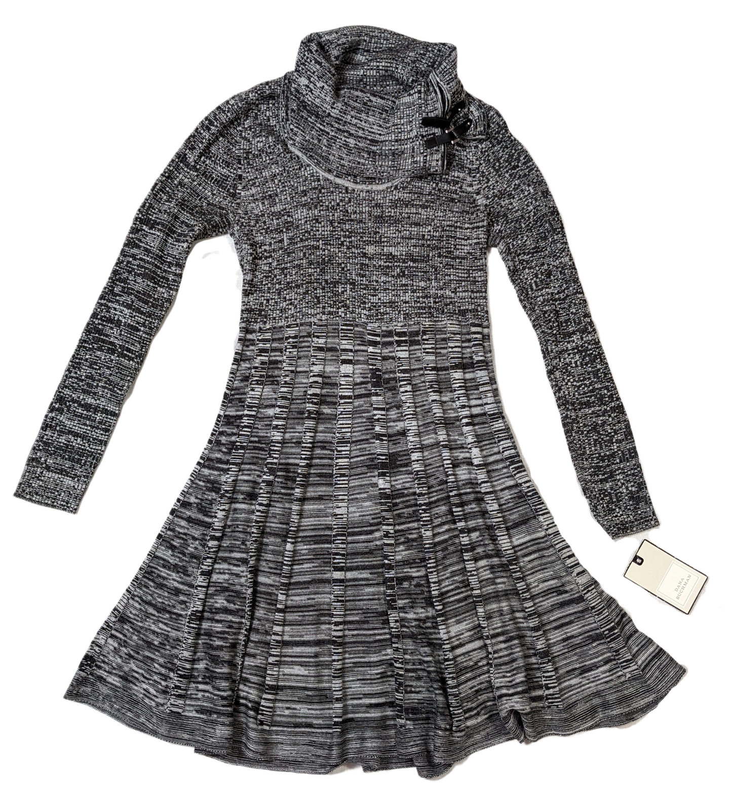 Dana Buchman Gray Sweater Dress - NWT Cozy sweater dress with cute buckle styling on neck, perfect for fall.  Looks great with boots and tights, or your favorite chunky loafers!