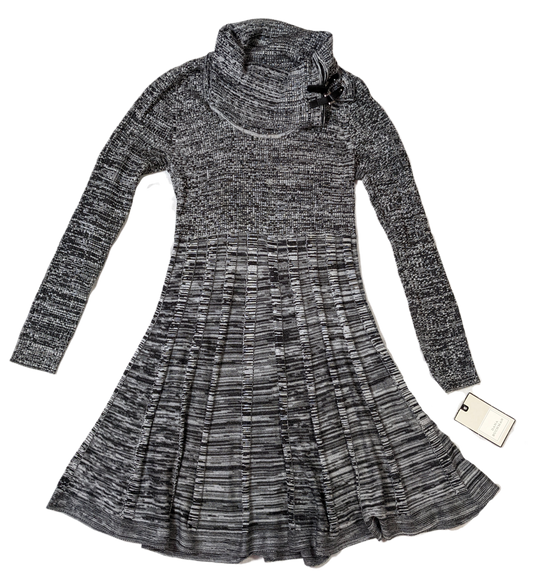 Dana Buchman Gray Sweater Dress - NWT Cozy sweater dress with cute buckle styling on neck, perfect for fall.  Looks great with boots and tights, or your favorite chunky loafers!