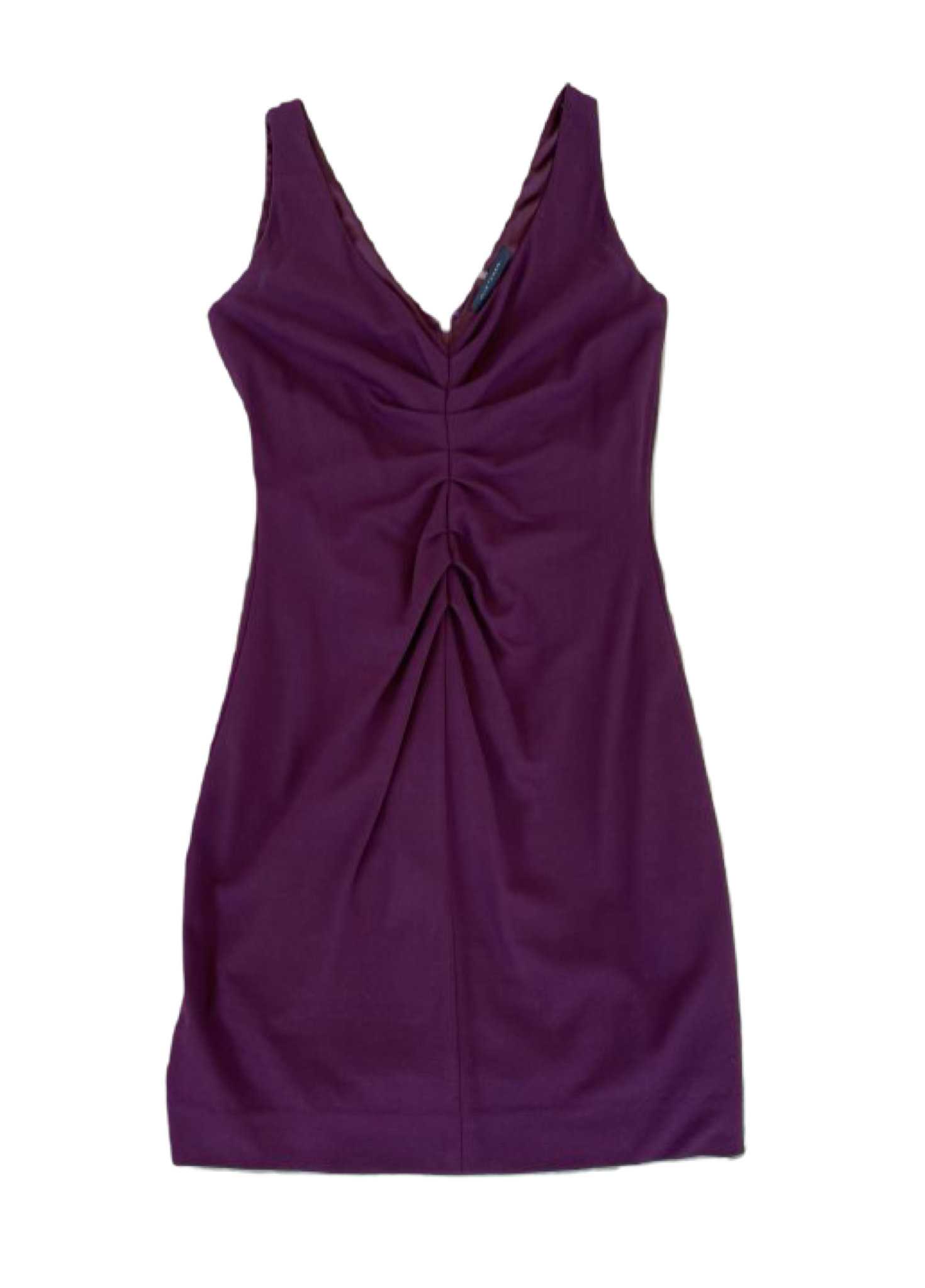 Elie Tahari Plum Sleeveless Dress with Ruching in the front. Embrace t