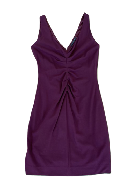 Elie Tahari Plum Sleeveless Dress with Ruching in the front. Embrace t