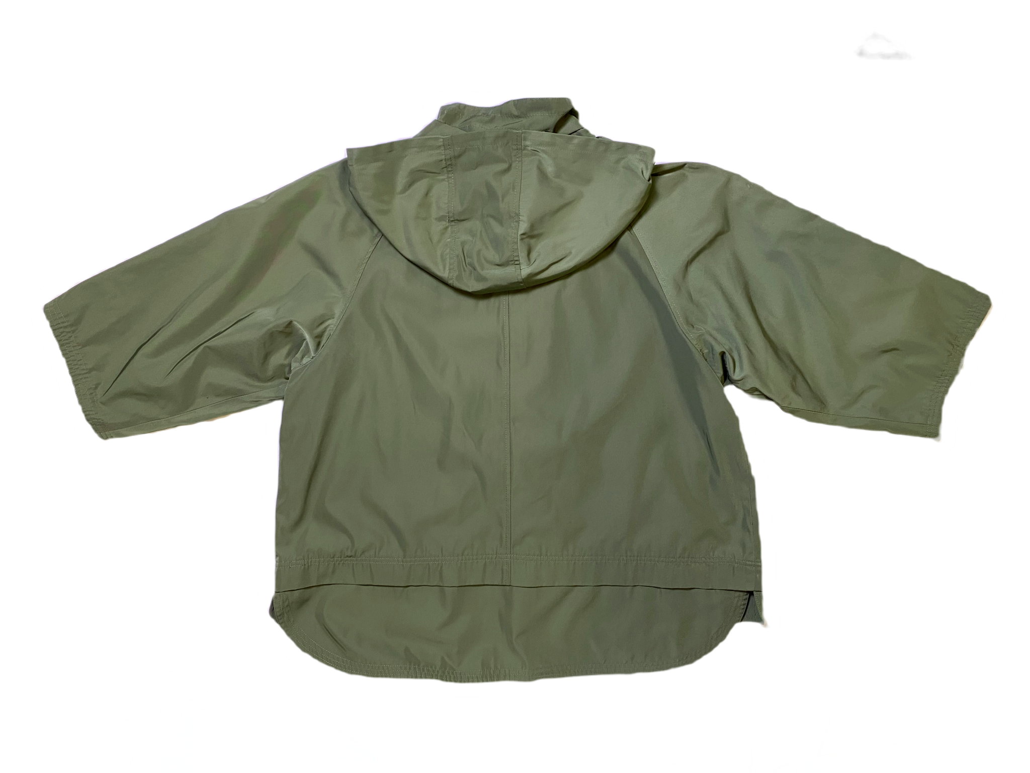 Isaac Mizrahi Live! Women's SOHO Hooded Olive Green Rain Jacket This rain jacket has such great styling. Along with a hood and pockets, it zips &amp; snaps up the front to ensure keeping the chill out.