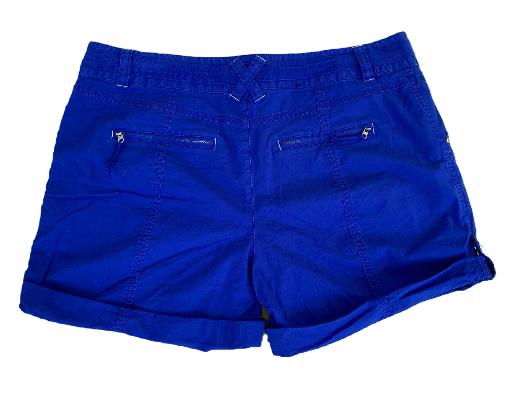 INC Royal Blue Rolled Cuff Shorts Size 10  Get ready to sparkle and shine in these royal blue shorts by INC! With a fun rolled cuff and stunning rhinestone details, 