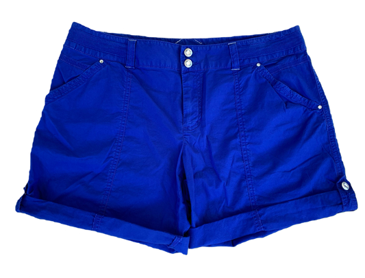 INC Royal Blue Rolled Cuff Shorts Size 10  Get ready to sparkle and shine in these royal blue shorts by INC! With a fun rolled cuff and stunning rhinestone details, 
