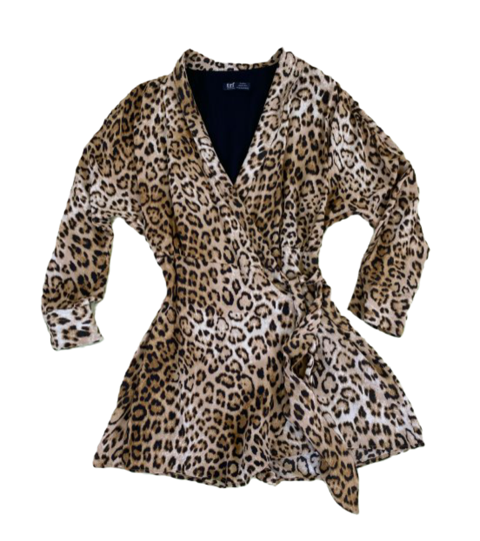 Zara TRF Leopard Print Romper with Long Sleeves Zara TRF Leopard print shorts romper with long sleeves.