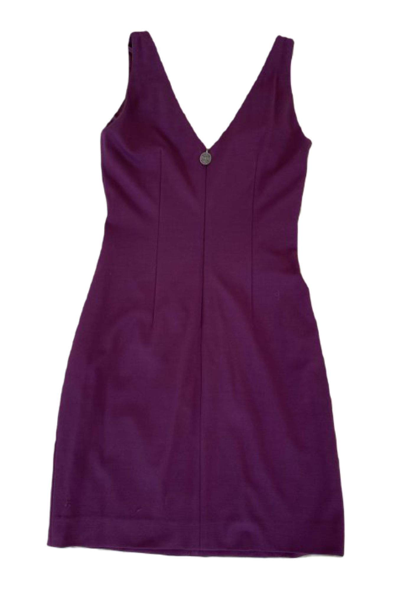 Elie Tahari Plum Sleeveless Dress with Ruching in the front. Embrace t