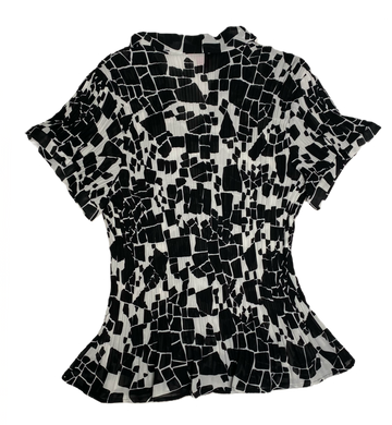 Sunny Leigh Womens black and white blouse a striking fusion of profess