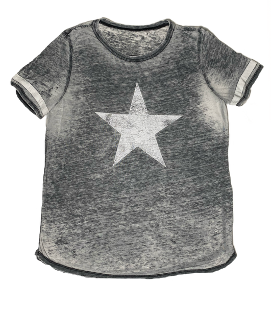 Grayson Threads Weathered Grey Graphic T-Shirt Grayson Threads weathered tissue t-shirt. Star graphic with banding on short sleeves.