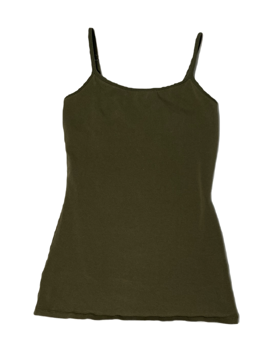 Express Best Loved Cami in Olive Green The Express Olive Green Cami will quickly become your new favorite! Made with a comfortable and stretchy cotton/spandex blend,