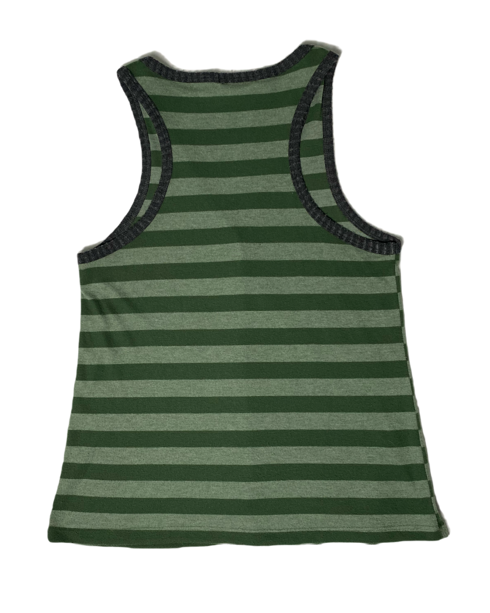 Lux Green Striped Tank Top Lux green striped button front tank top.