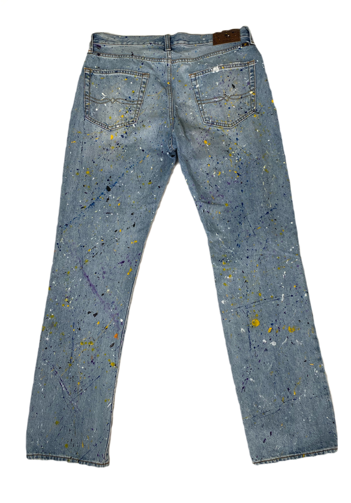 REFRESHED - Lucky Brand hand painted denim jeans. Unleash your inner cool with REFRESHED Lucky Brand Hand Painted Denim Jeans. These one-of-a-kind jeans feature a pl