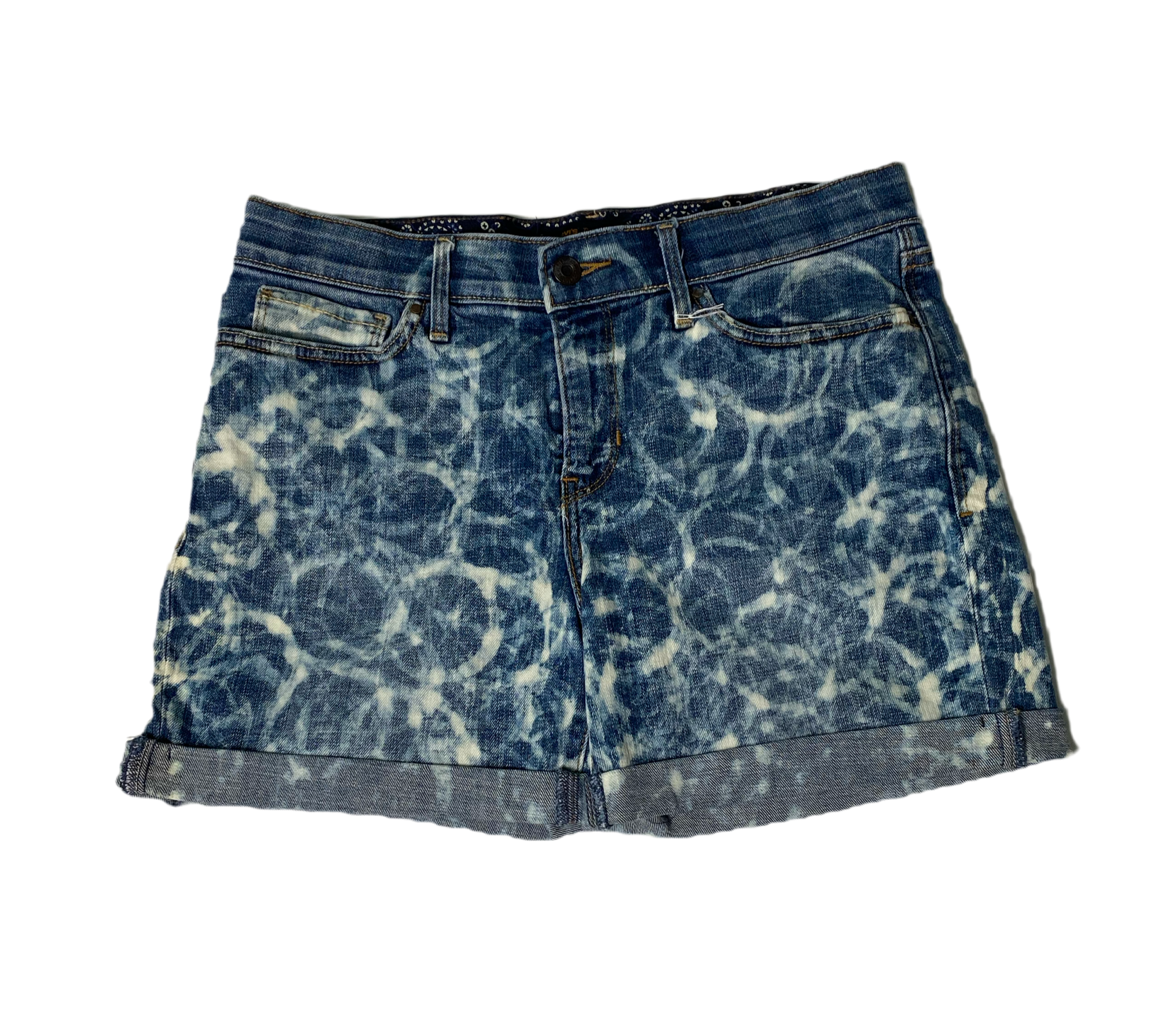 REFRESHED - Levi's Hand Bleach Printed Cuffed Denim Shorts  Upgrade your summer style with REFRESHED Levi's Hand Bleach Printed Cuffed Denim Shorts. Featuring Levi's