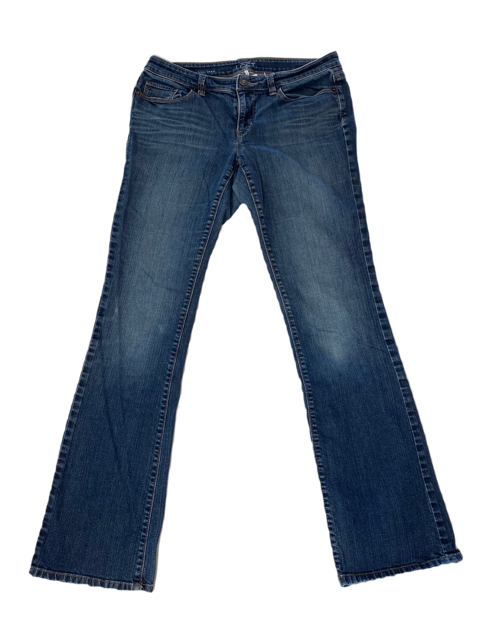 Ann Taylor LOFT Modern Boot Cut Jeans Ann Taylor Loft modern boot cut denim blue jeans. These jeans are designed with a modern boot cut style that flatters and elongates your legs. Made with high-quality