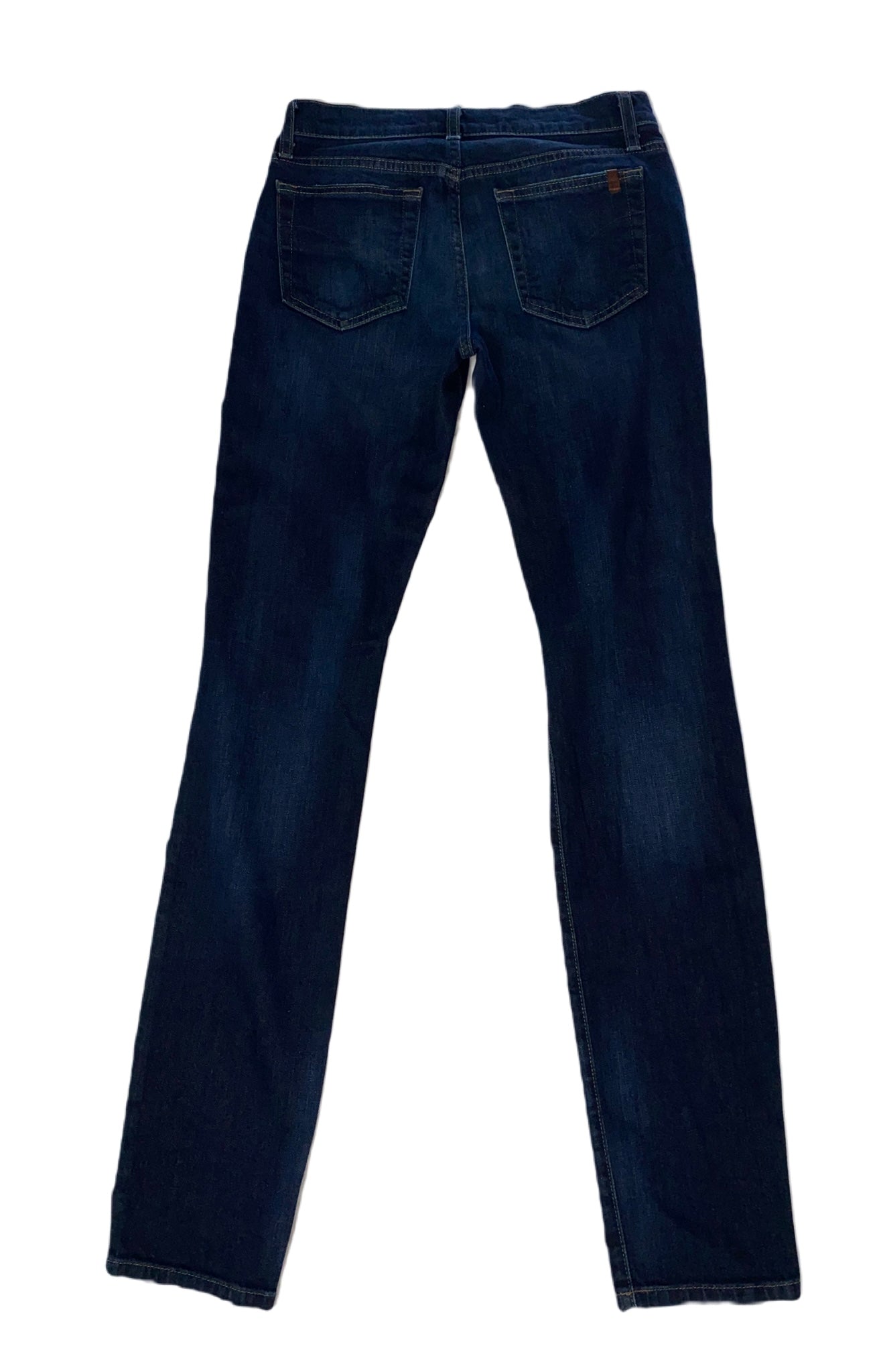 Joe's Jeans Straight Leg Dark Wash Dark wash with slight fading, straight leg 5 pocket denim blue jeans.