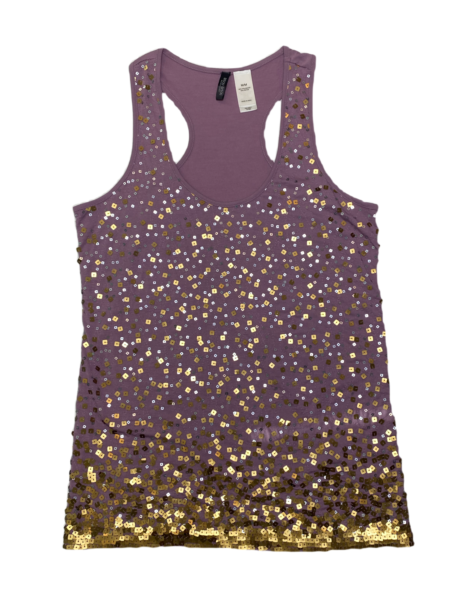 Bisou Bisou Sequin Tank Top - NWTLavender razor back tank top with silver, brass, &amp; gold sequins on front.
Add this to jeans or a black skirt &amp; denim jacket for a fun easy look!