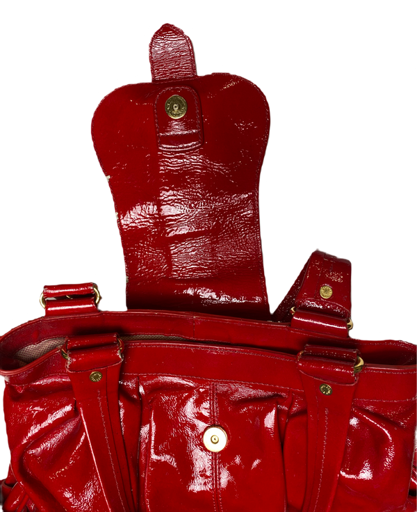 Dooney & Bourke Red Patent Leather Satchel Bag – Second Serve