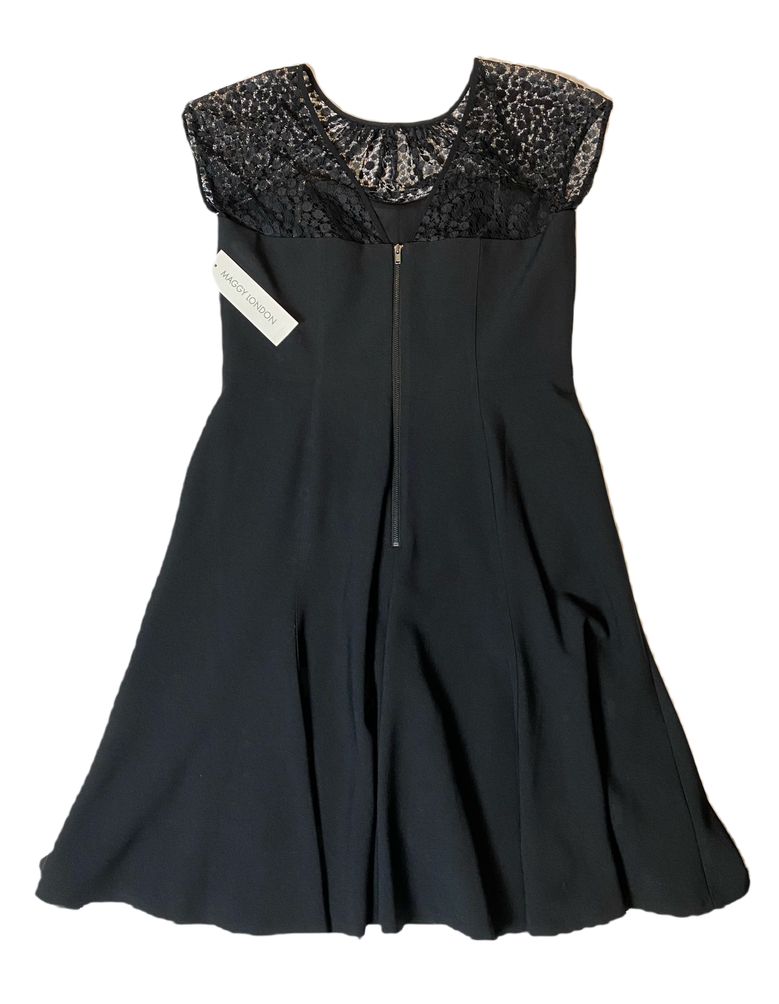 Maggy London Black Fit and Flare - NWTBlack fit and flare with modern soft lace top. Cap sleeves and high v in back. New with Tags!!