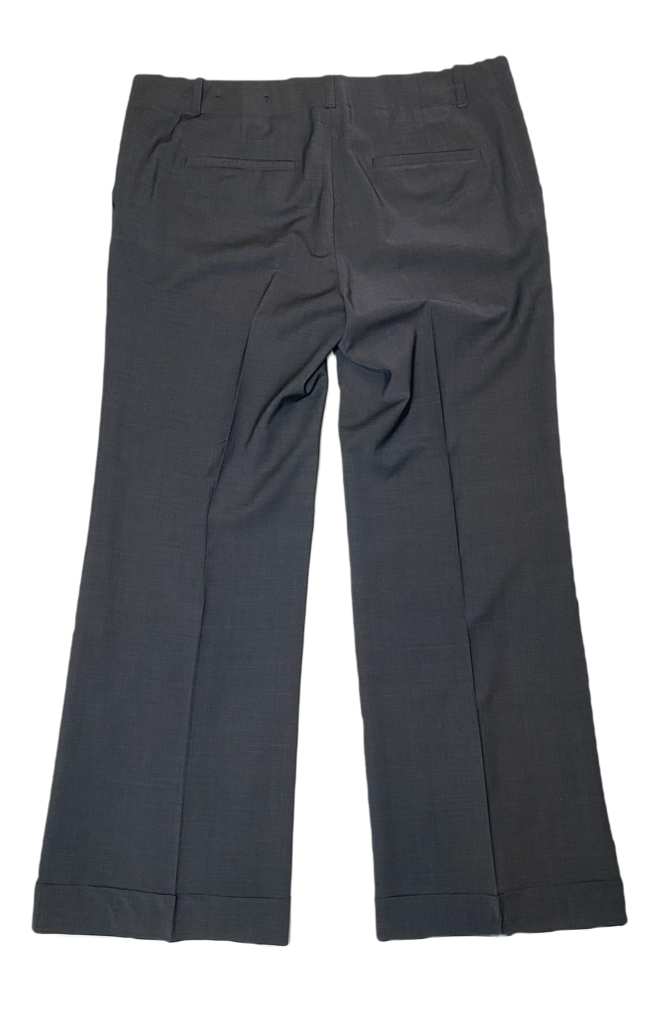 Ann Taylor Dark Grey Wide Leg Pant Lined dark grey cuffed wide leg pants with pockets.