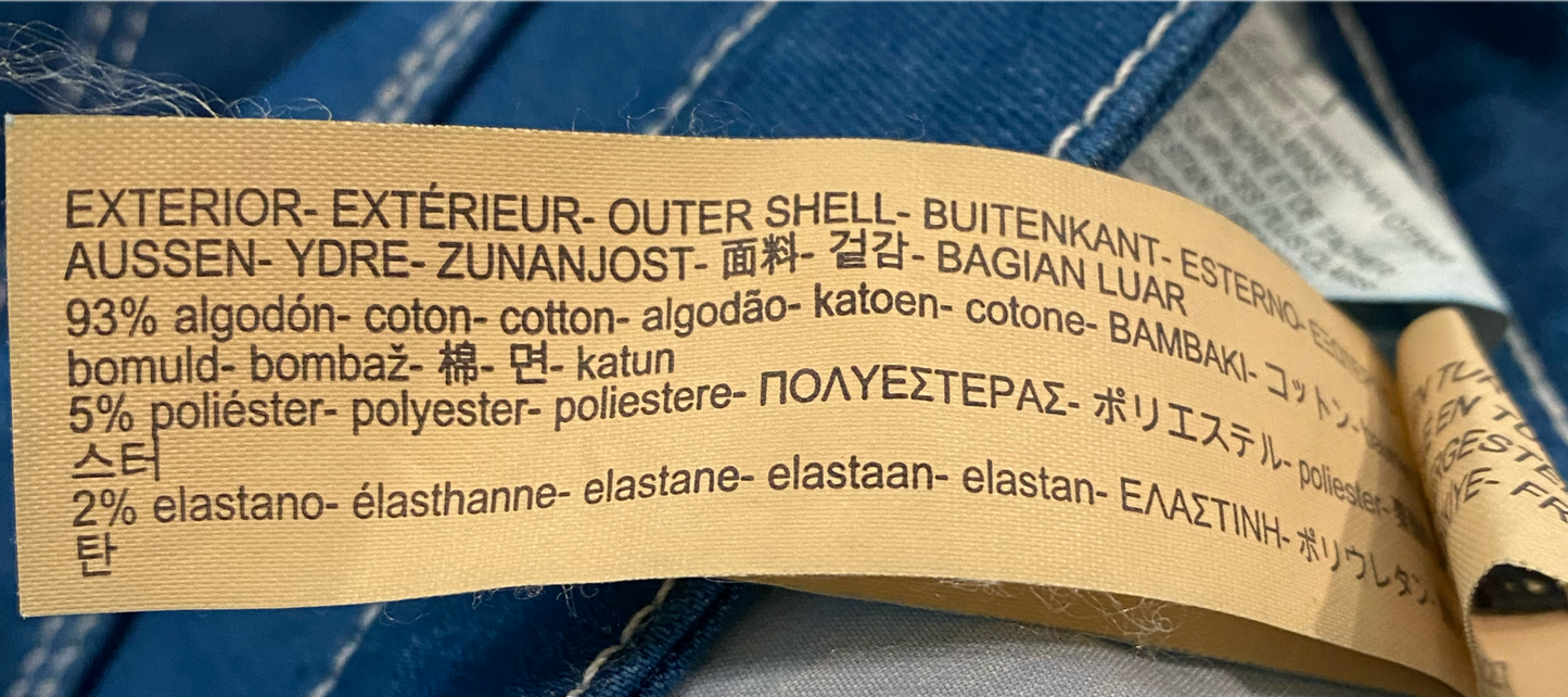 Massimo Dutti Blue Jean Style Pant Blue 5 pocket jean style pants with white stitching.