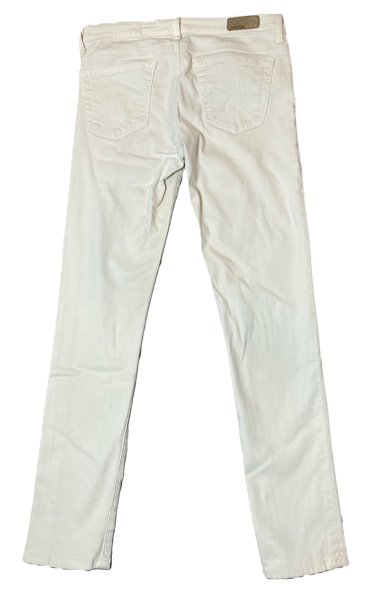 AG Adriano Goldschmied White Jeans Size 26R  Get ready to strut your stuff in these AG Adriano Goldschmied White Jeans! With a five pocket style and straight leg cut