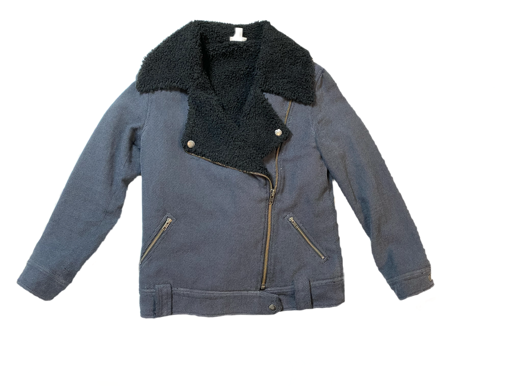 BP Blue Moto Jacket with Black ShearlingBlue denim look moto jacket with black shearling lining.....this is a fantastic jacket for those grab and go moments!BP Blue Moto JacketJacket