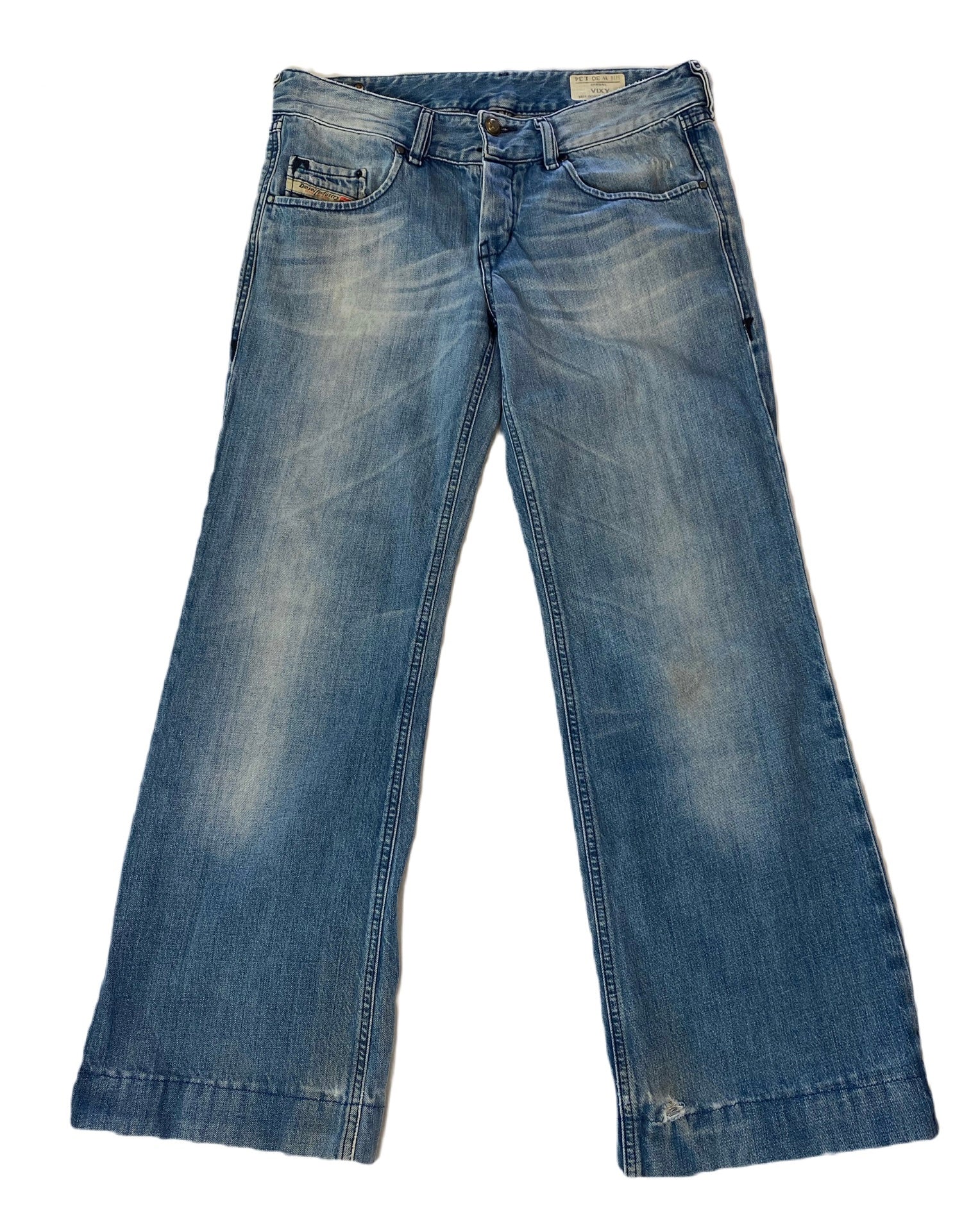 Diesel VIXY Wide Leg Denim Jeans Diesel VIXY worn look wide leg denim jeans.