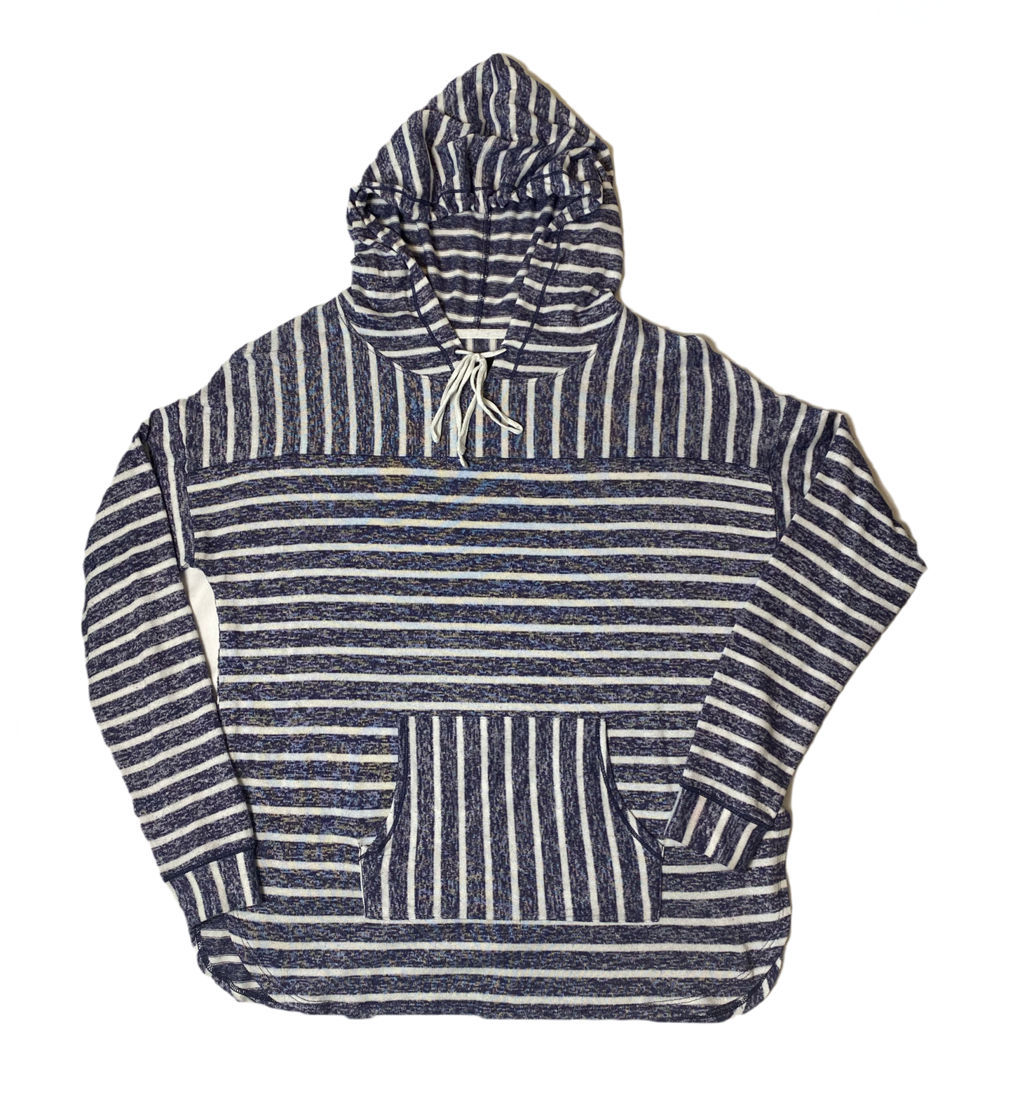 Simply Vera by Vera Wang Striped Hoodie Simply Vera by Vera Wang soft blue and white striped pull over hoodie. Long sleeves, front pocket and drawstring hood.
This is a light weight hoodie and is perfect f