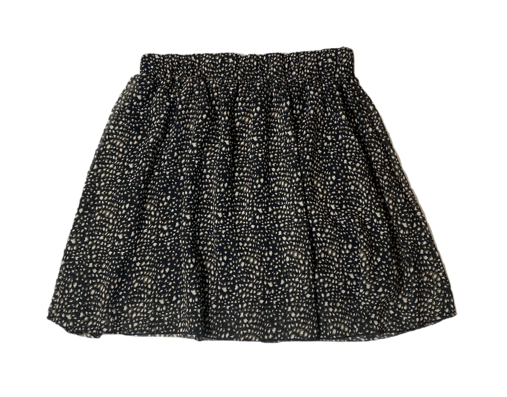 Biographite Black Print Skirt Biographite lined short black print elastic waist skirt.