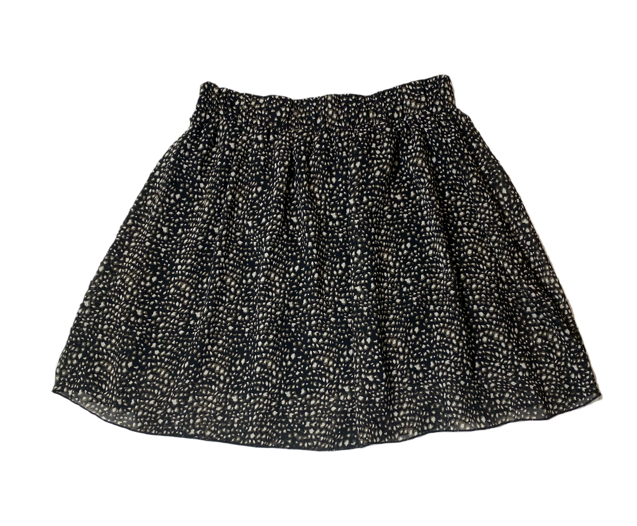 Biographite Black Print Skirt Biographite lined short black print elastic waist skirt.