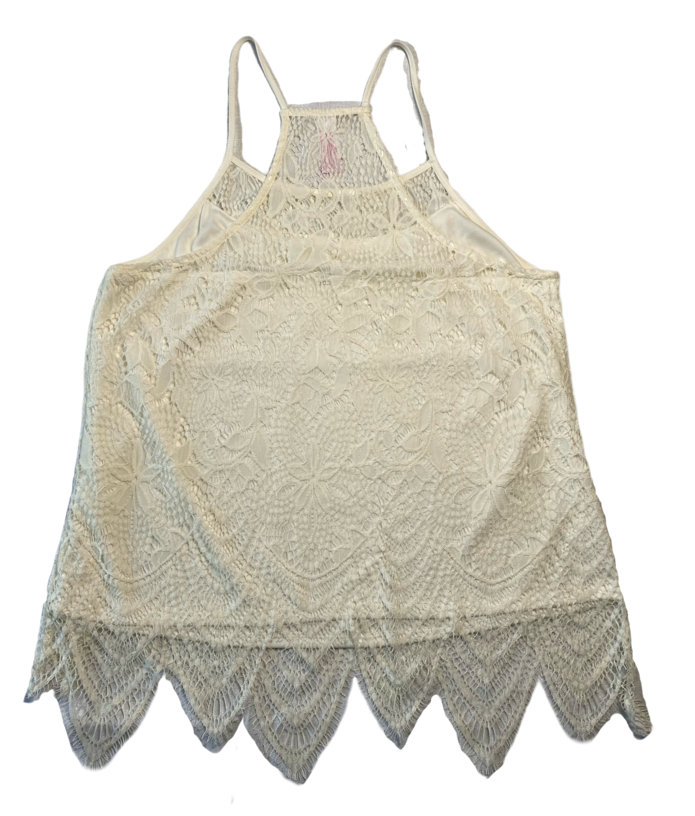 No Boundaries Ivory Lace Strappy Tank Top Lined with a soft ivory fabric, this tank is perfect for a day shopping or a evening out!