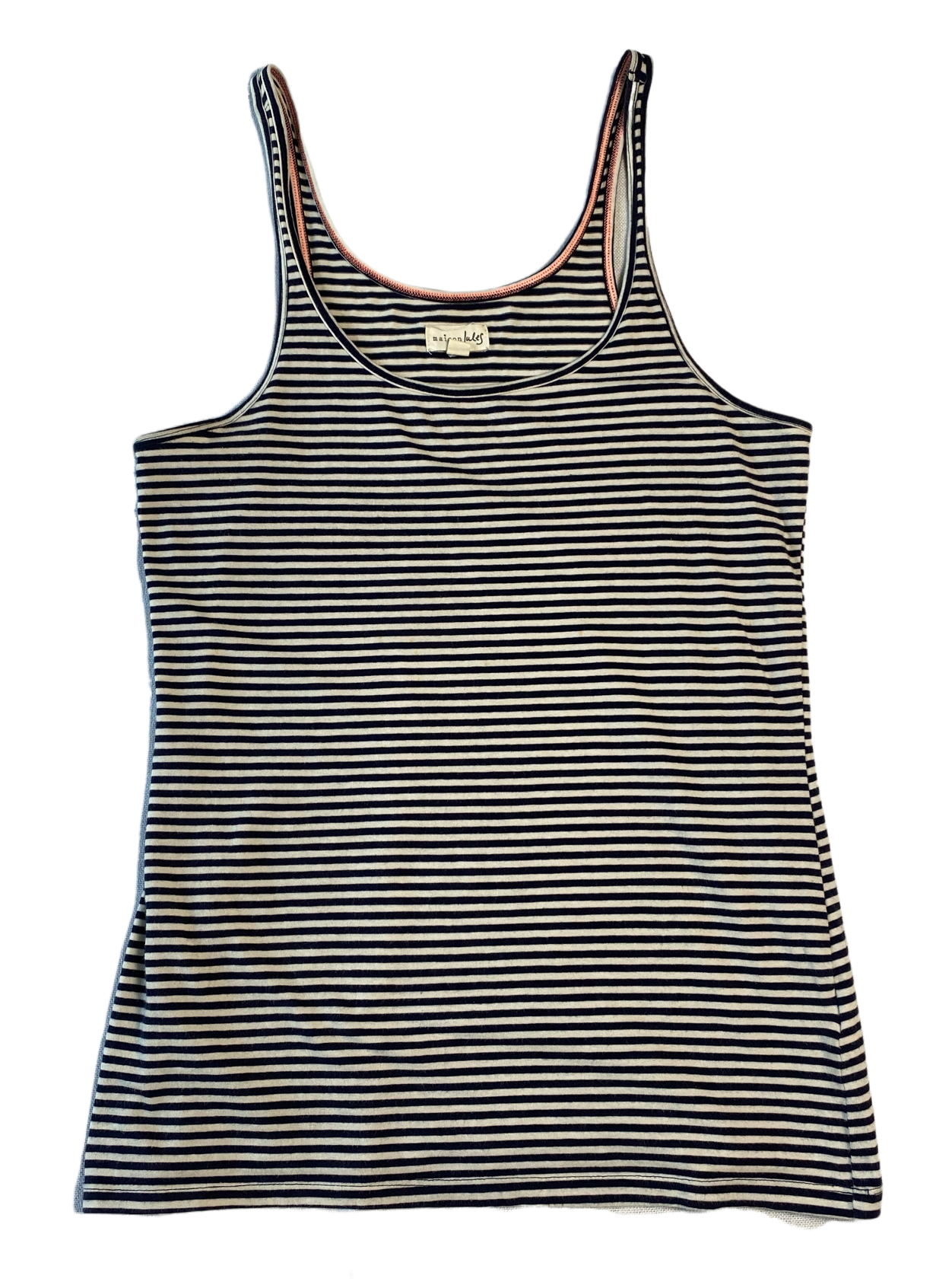 Maison Jules Navy and White Striped Maison Jules Navy and White Striped Tank This tank is great for layering under a denim jacket, or wearing on it's own with a great pair of jeans! TankThis tank is great for layering under a denim jacket, or wearing on it's own with a great pair of jeans!