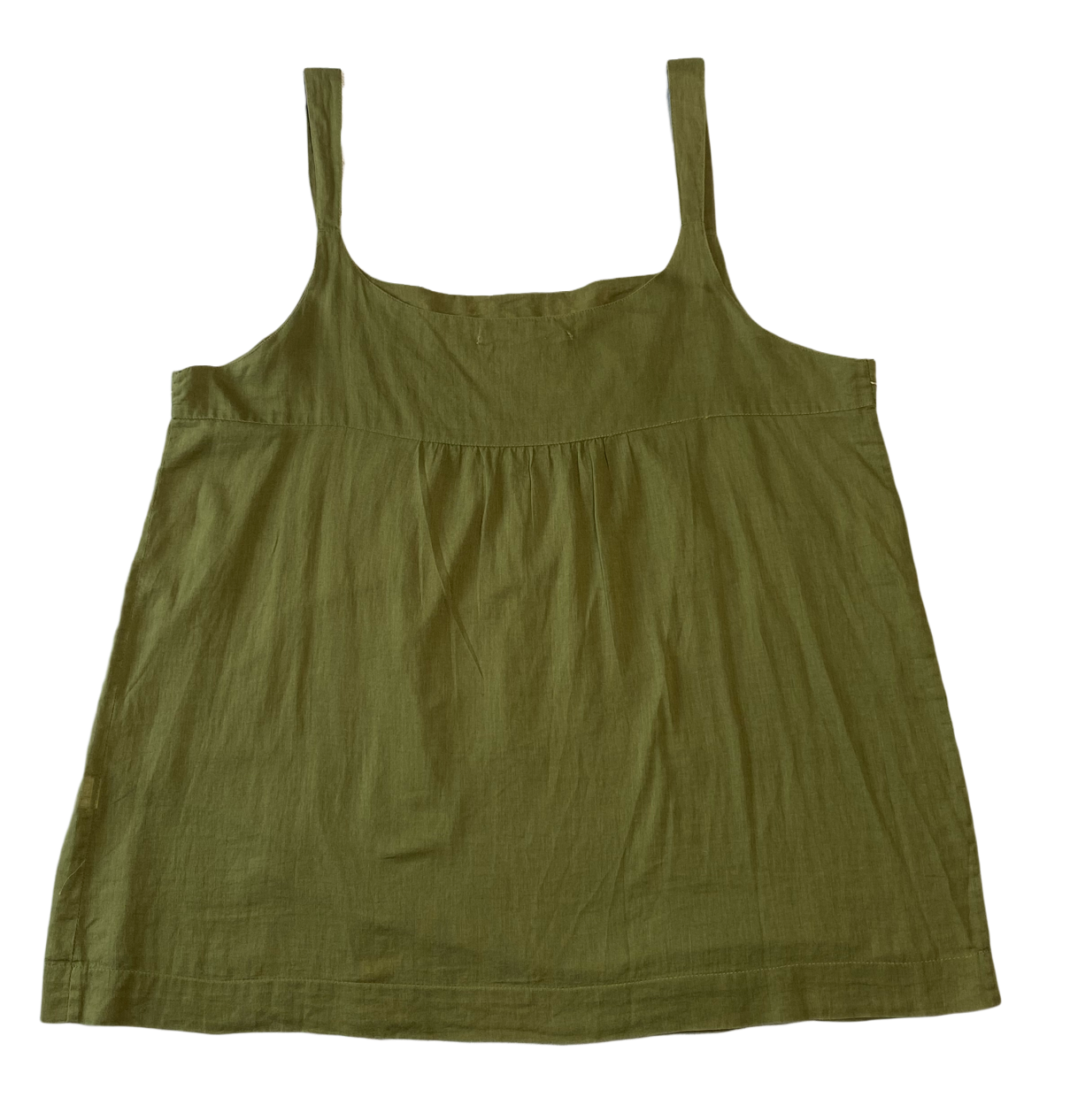 Lucky Brand Olive Green Baby doll Flowy Tank Top Cute embroidery details and a fluid, woven style make this a tank you will love wearing!