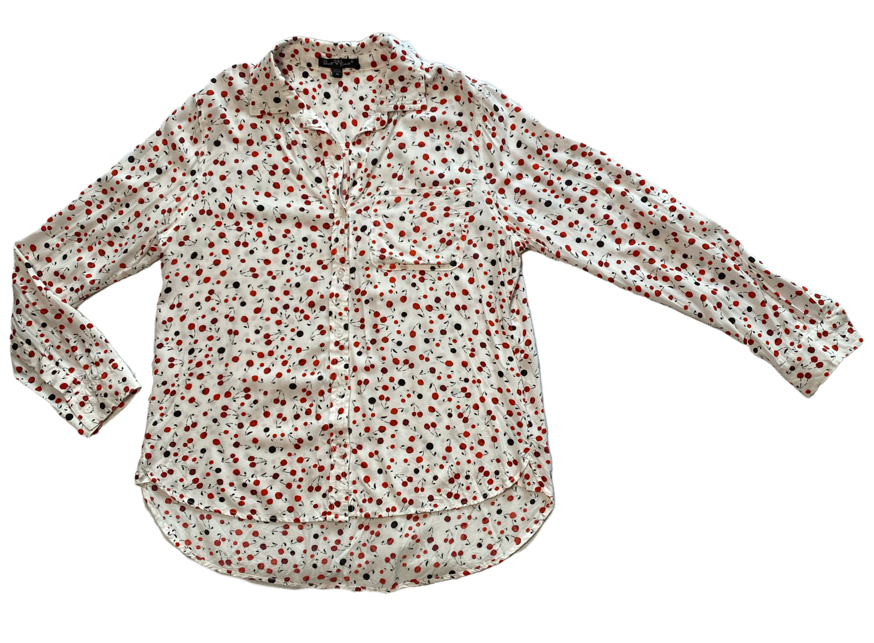 Velvet Heart Cherry Printed Long Sleeve BlouseSuch a fun print!  And a great style too!
 