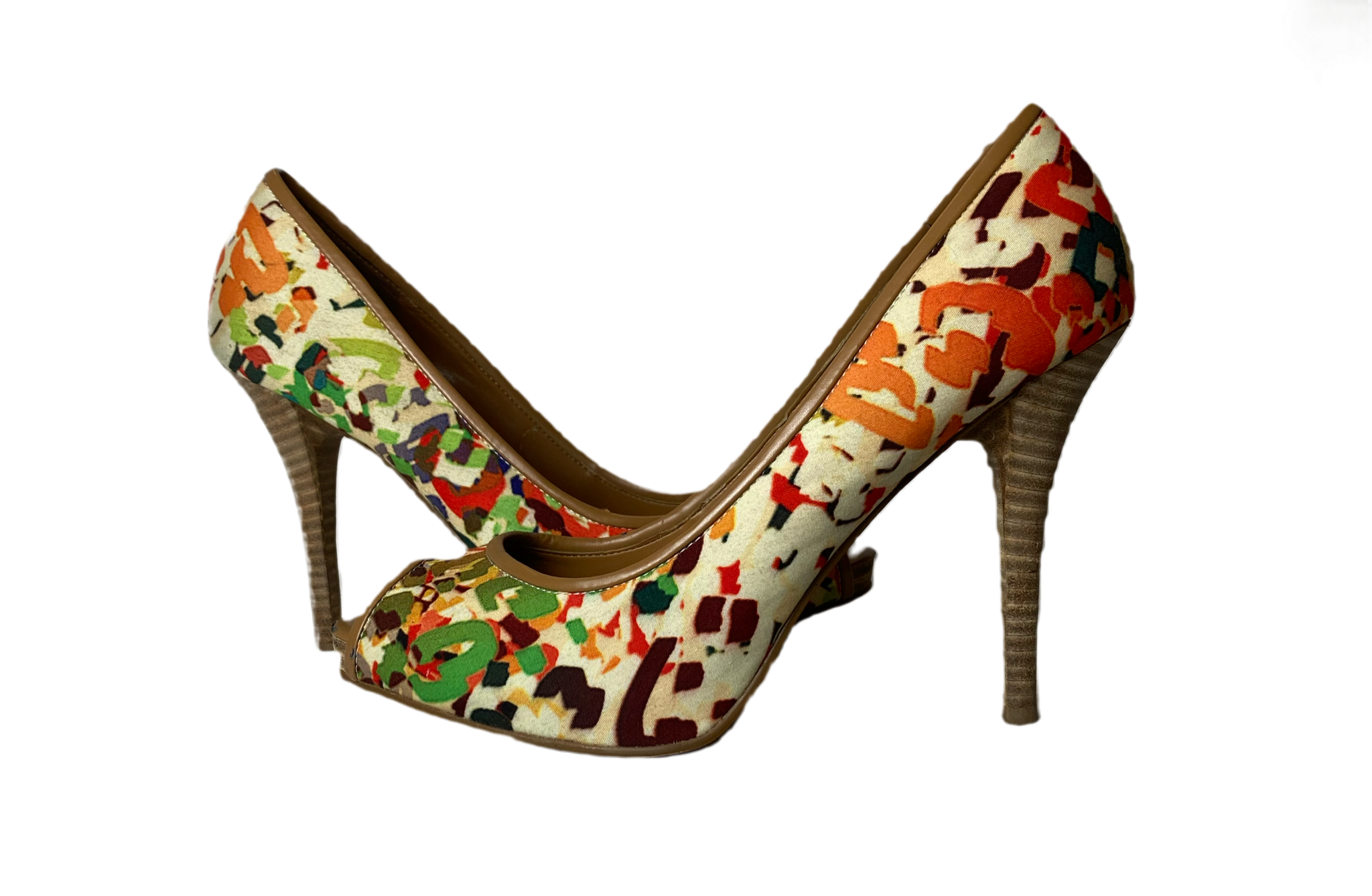 Nine West Multi Color Peep Toe Pump Nine West multi color peep toe pump.
So many colors, these will go with any outfit!