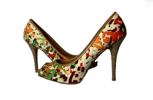 Nine West Multi Color Peep Toe Pump Nine West multi color peep toe pump.
So many colors, these will go with any outfit!