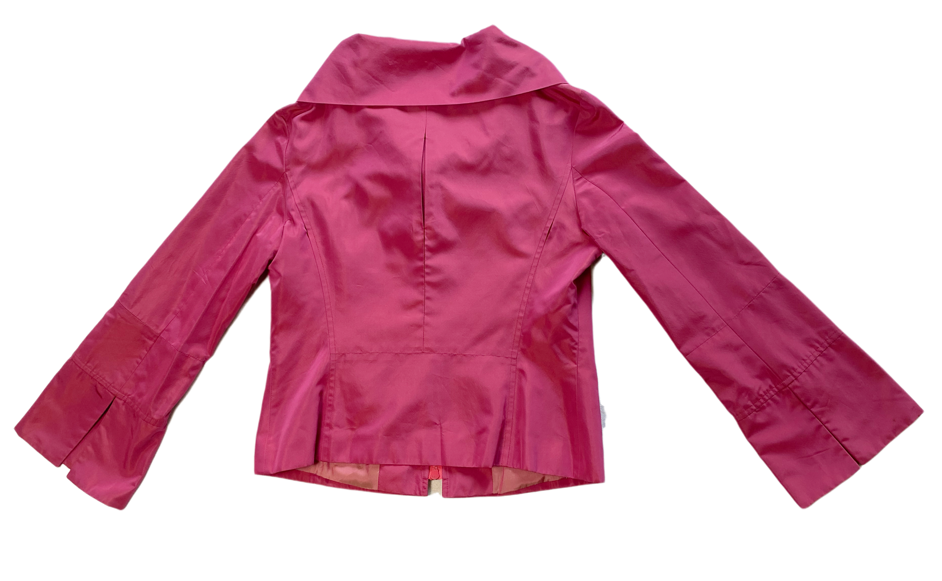 Kenzo Jungle Double Zip Front Shawl Collar Jacket  Brave the concrete jungle in style with the Kenzo Jungle Double Zip Front Shawl Collar Jacket. This magenta beau`