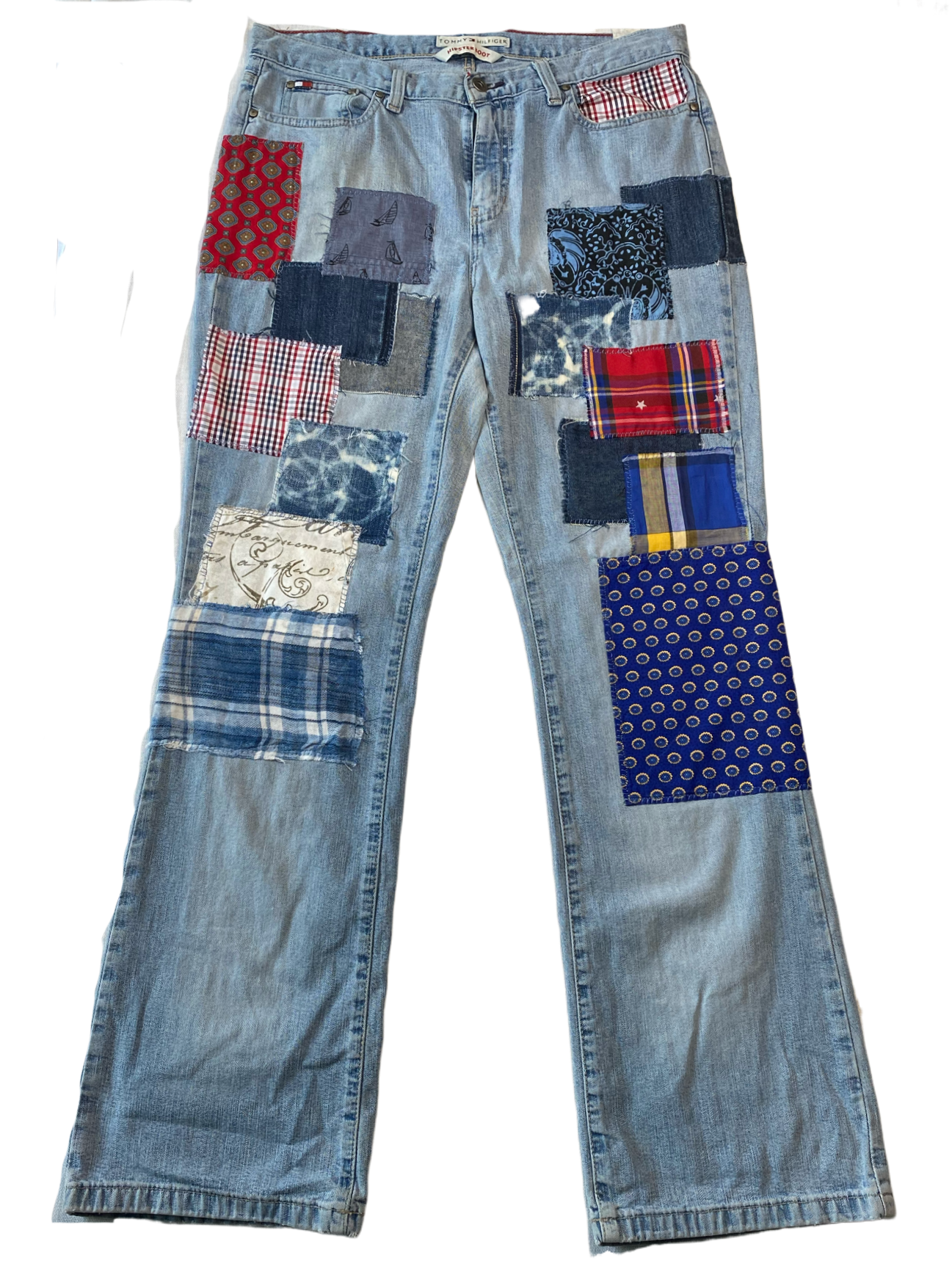 REFRESHED- Tommy Hilfiger Patched Jeans Refreshed - Perfectly faded Hilfiger Jeans with Patches.