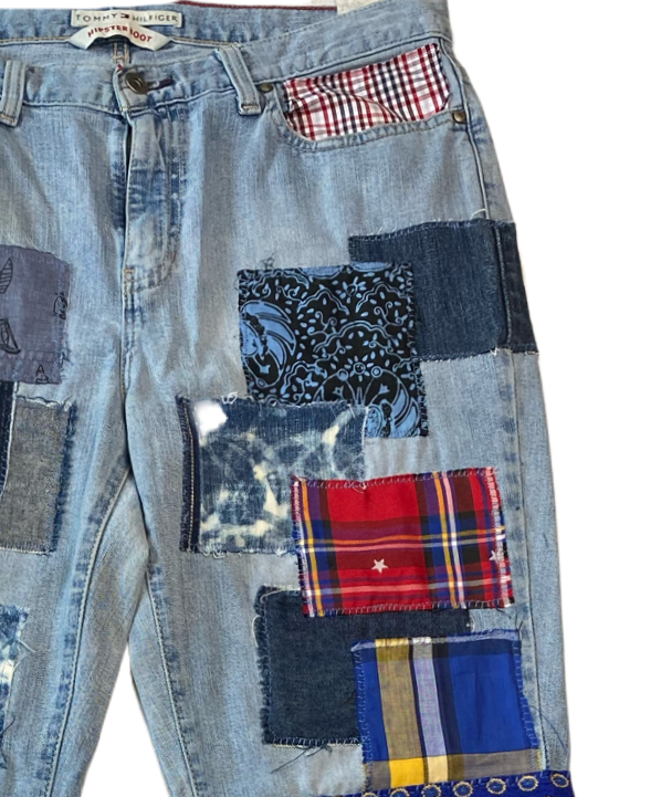 REFRESHED- Tommy Hilfiger Patched Jeans Refreshed - Perfectly faded Hilfiger Jeans with Patches.