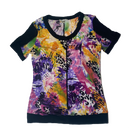  Alberto Makali Multi Color Top with black lace accents, so many beauti