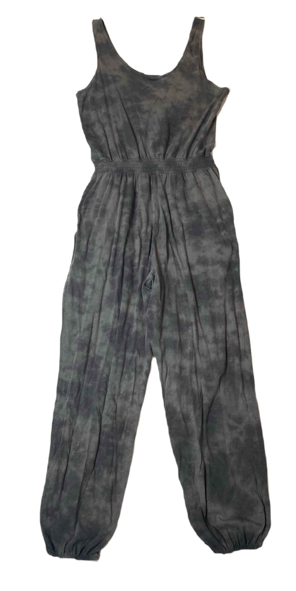 Aerie Grey Every Day Romper Grey tie dye look elastic waist and ankles, tank romper...with pockets!!!