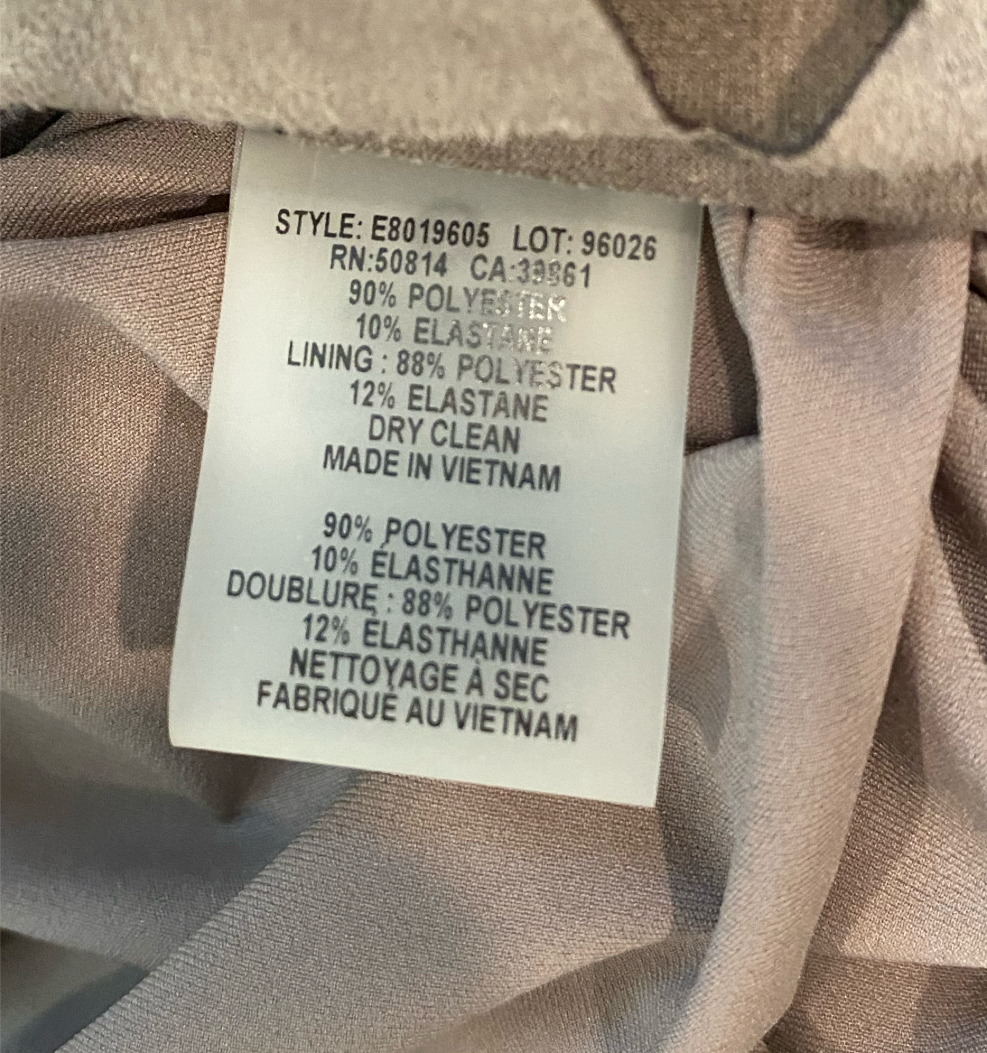 Elie Tahari Tan Sleeveless Dress with Cut-outs Along Hemline botton po