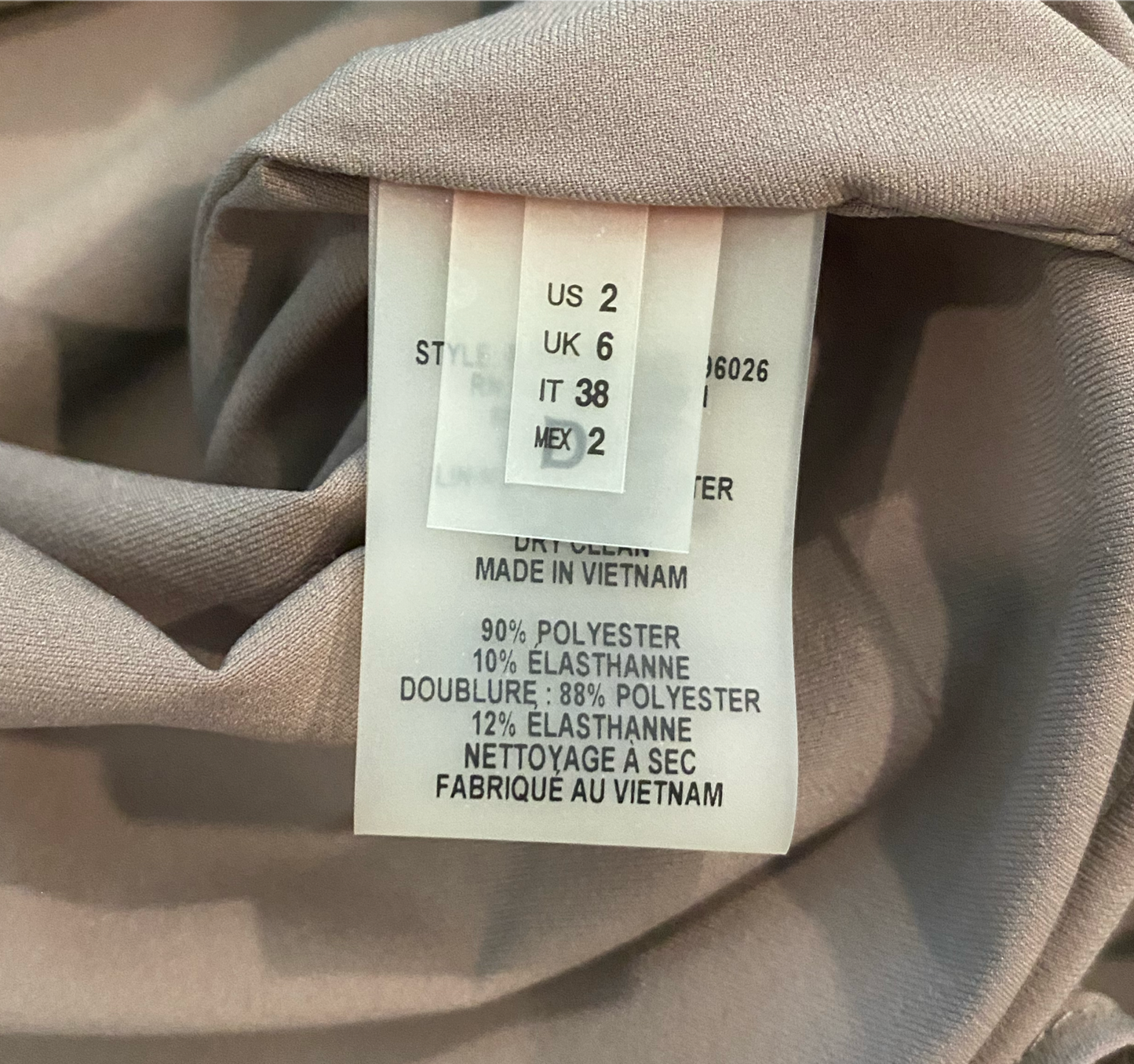 Elie Tahari Tan Sleeveless Dress with Cut-outs Along Hemline botton po