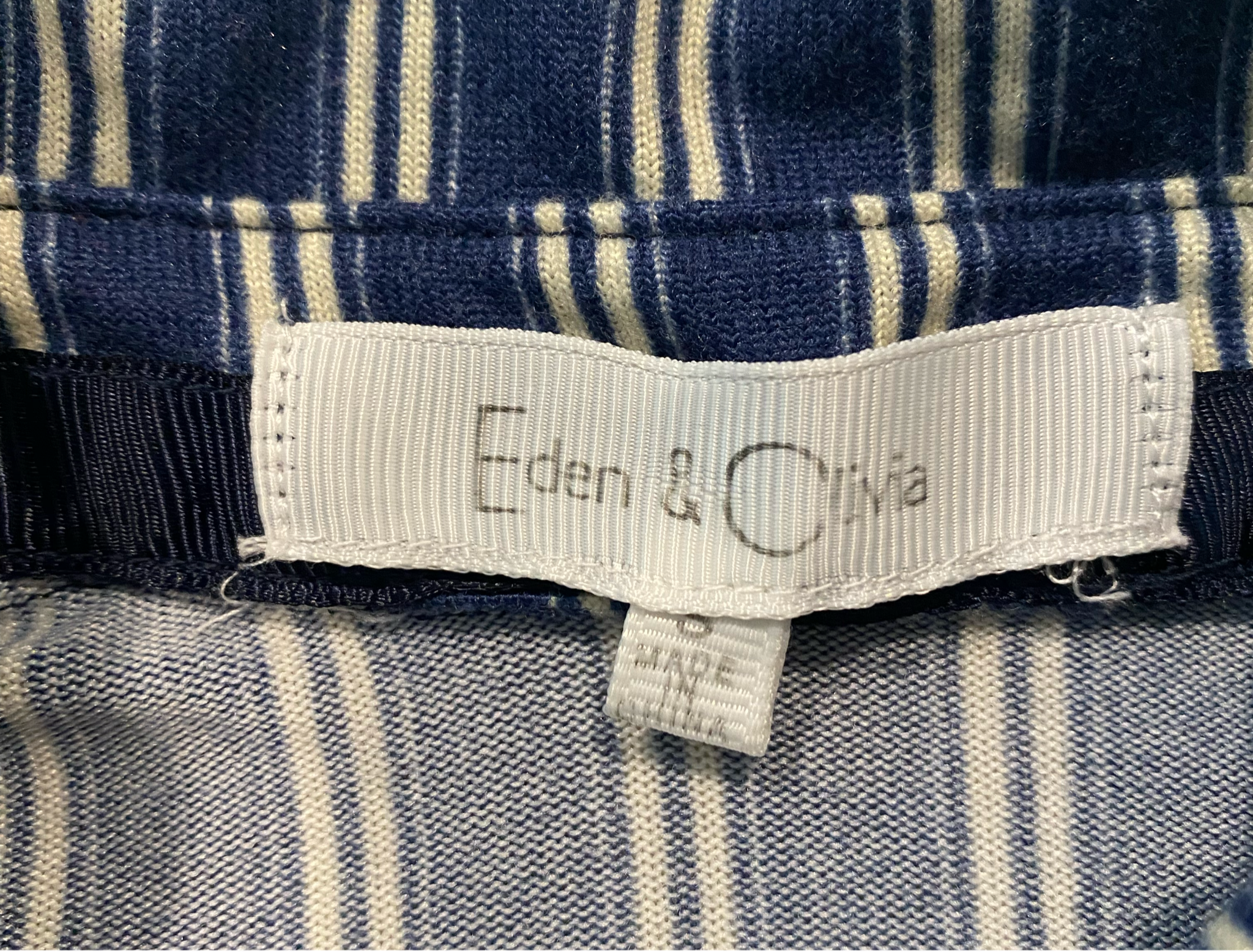 Eden & Olivia Blue and White Stripe Shirt Soft blue and white stripe 3/4 sleeve button front shirt. Easy to wear to work or on the weekend, for both comfort and style.