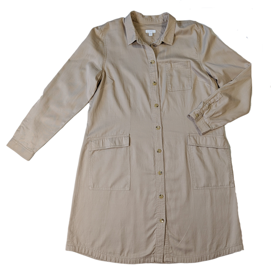 J. Jill Khaki Tunic Dress Long Sleeve with Pocket Size Large J. Jill Khaki Tunic Dress Long Sleeve with Pocket Size Large
Wear it as a dress, or a shirt, or a light jacket!  This item has so many uses, and the neutral color wi