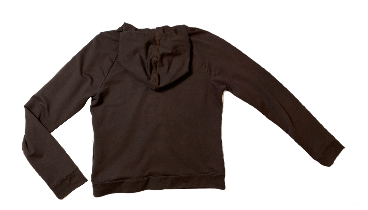 Ann Taylor Loft Brown Hoodie Size Small Get cozy and stylish with the Ann Taylor Loft Brown Hoodie! Made with a zip front and pockets for convenience, this hoodie fr