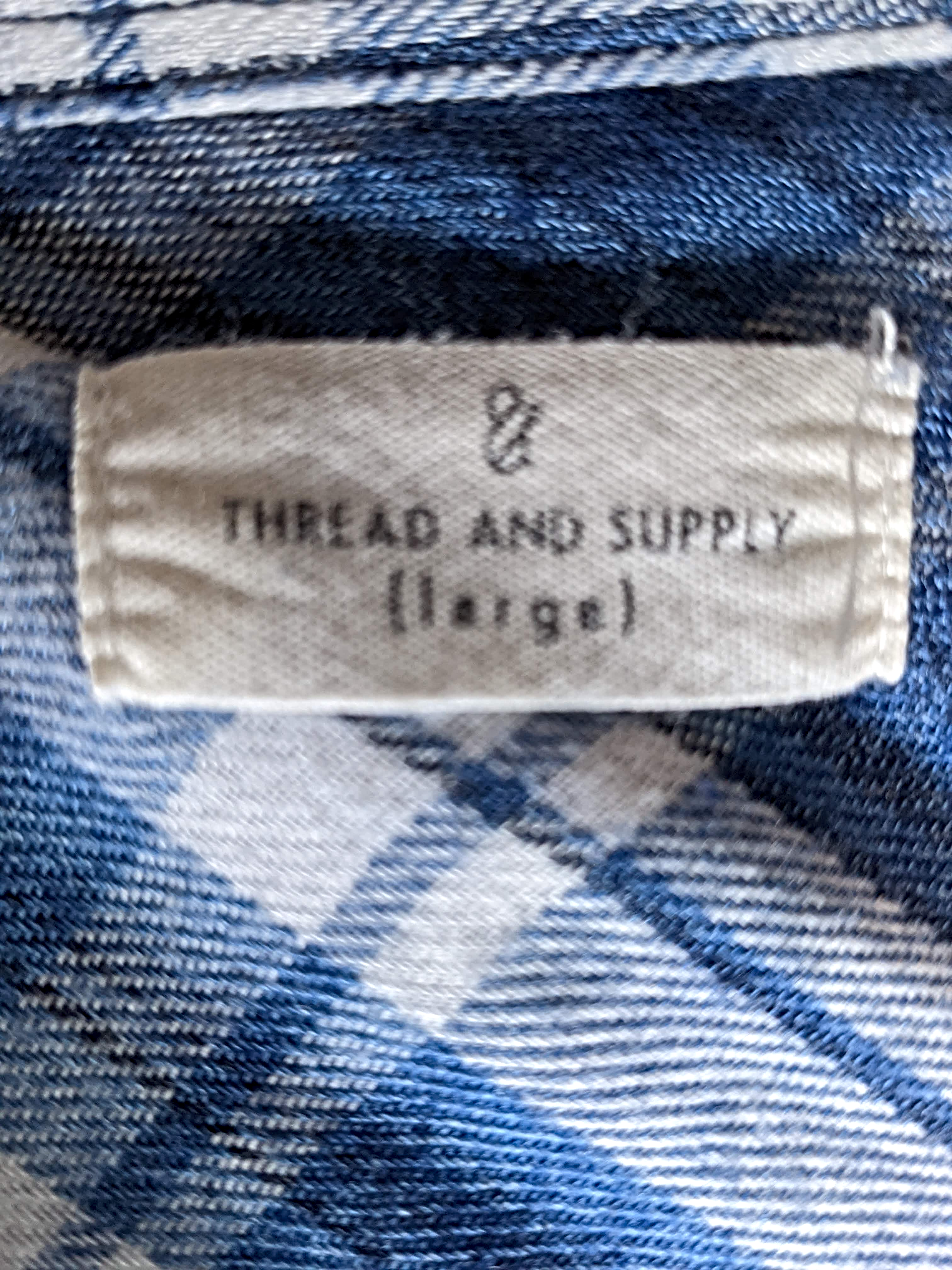 REFRESHED- Thread And Supply Blue Plaid Upcycled blouse Upgrade your wardrobe with our REFRESHED Thread And Supply Blue Plaid Upcycled blouse. This playful and styl