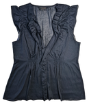 BCBG Maxazria Sleeveless Ruffled Sheer Top Gorgeous sheer top to dress us your wardrobe.  Perfect for date night or a night out with the girls!