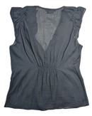 BCBG Maxazria Sleeveless Ruffled Sheer Top Gorgeous sheer top to dress us your wardrobe.  Perfect for date night or a night out with the girls!