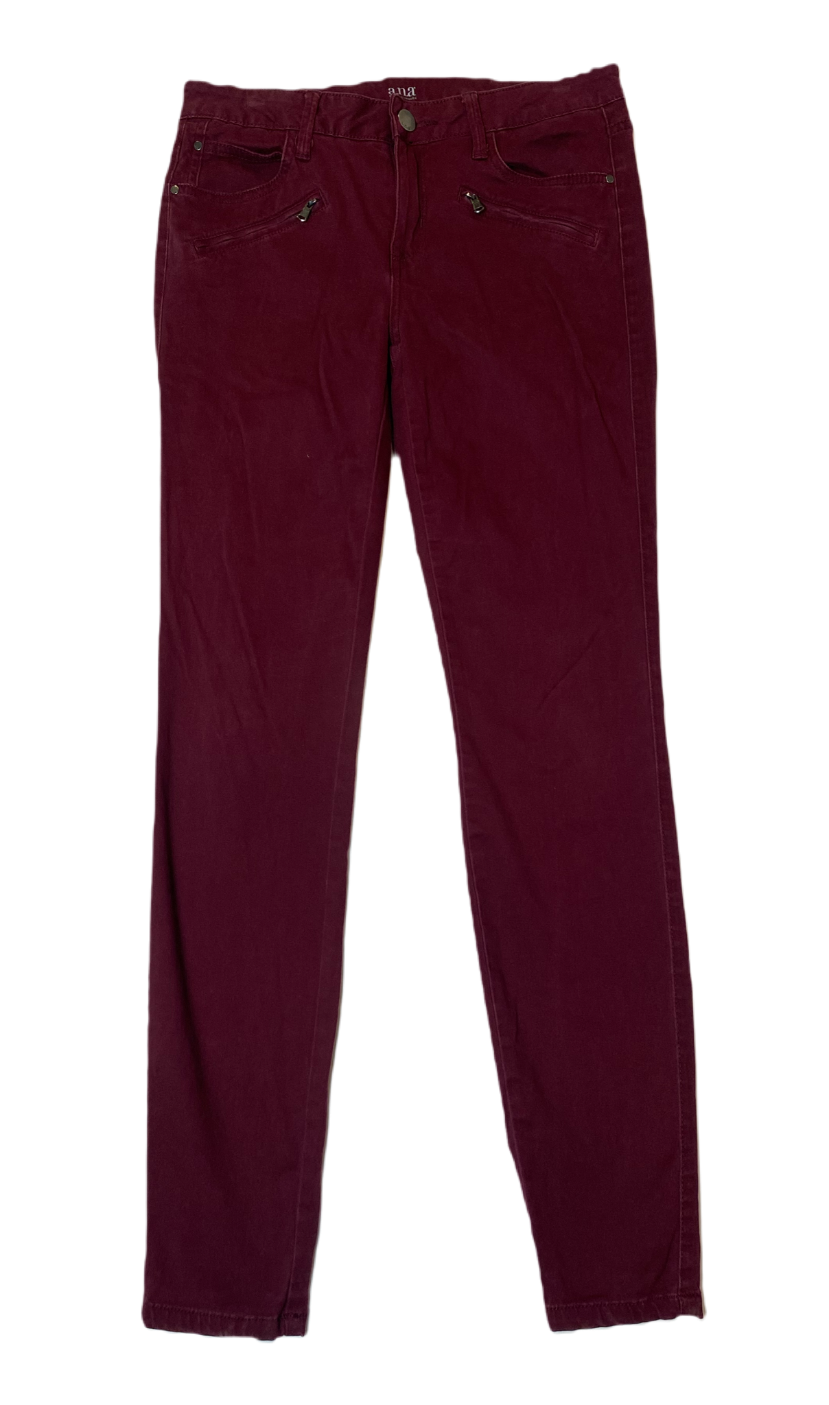 a.n.a. Burgundy 5 Pocket Skinny Jeans Size 27  Make a statement with these a.n.a. Burgundy 5 Pocket Skinny Jeans. With a sleek fit and deep burgundy color, these jea